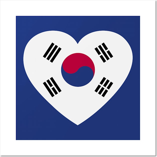 I Love South Korea // Heart-Shaped Korean Flag Wall Art by SLAG_Creative